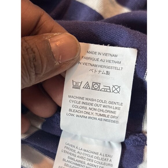 J.Crew Mens Striped Crewneck T-Shirt Navy/White Cotton Size L - Picture 10 of 12